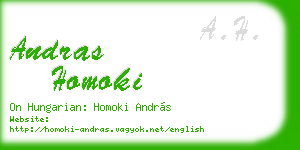 andras homoki business card